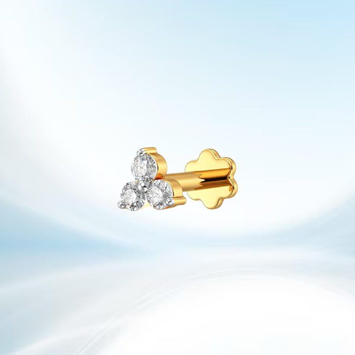 2 diamond cut 18 gold nosepin combo set, 1 ring free. - Image 2