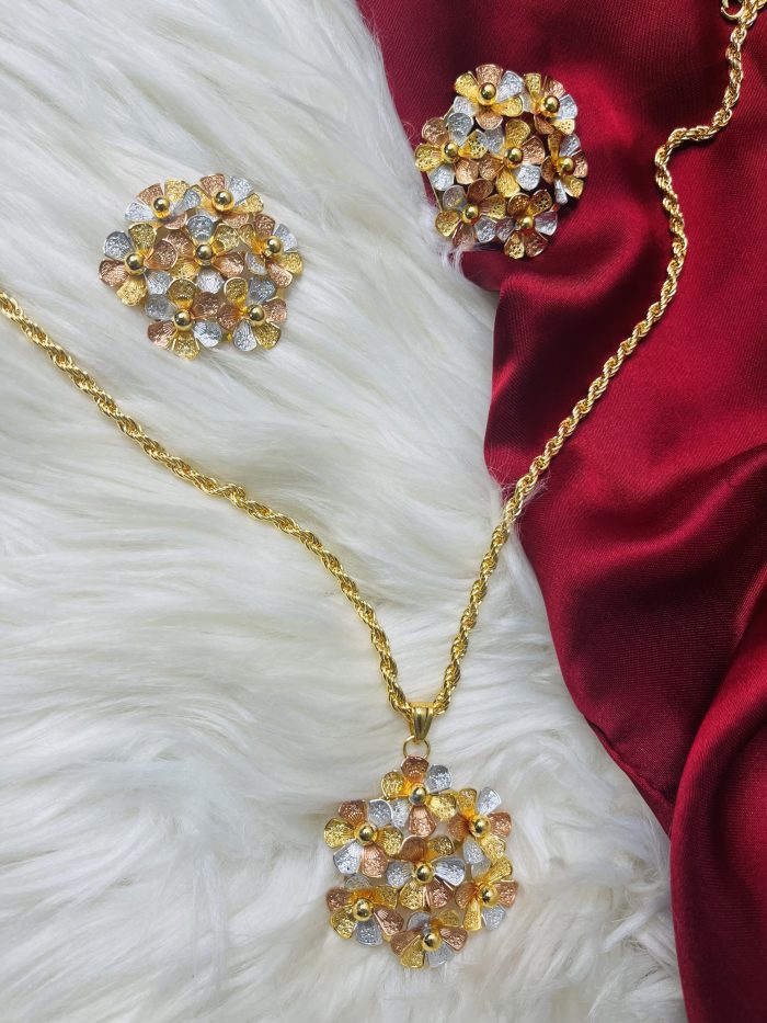 Original dubai imported 24k gold plated premium quality necklace and earrings set - Image 4