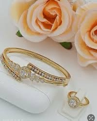 18k gold plated Dubai collection bracelet and ring set