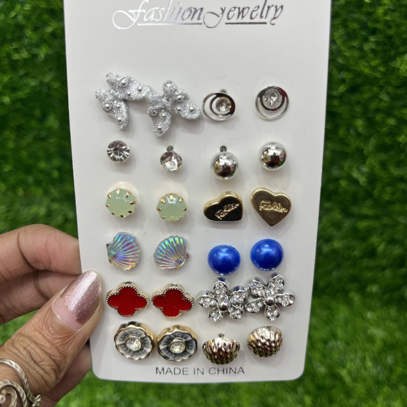 12 pairs earrings combo set