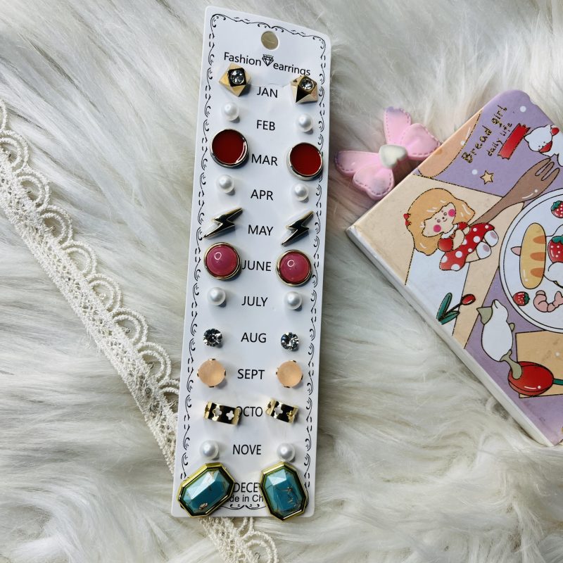 12 pair colorfull earrings set