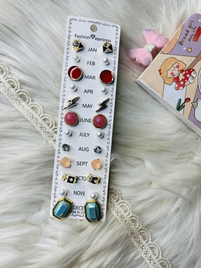 12 pair colorfull earrings set - Image 2