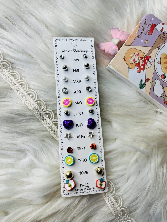 12 pair stylish earrings set - Image 2
