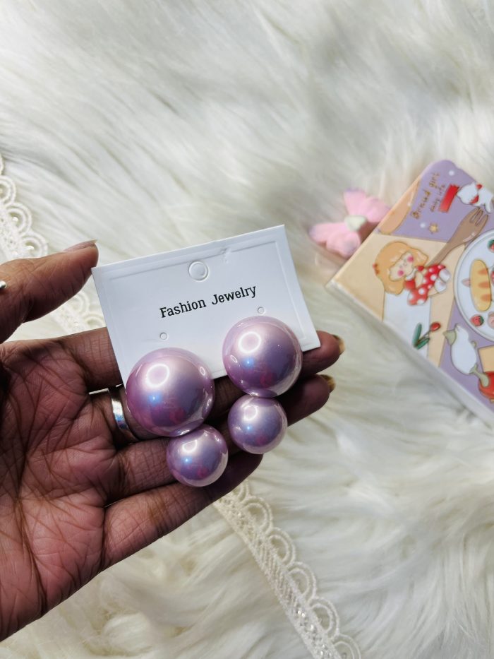 Big pearl stylish earrings - Image 2