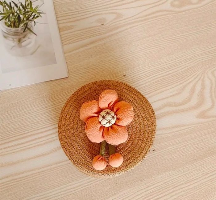 Floral round imported shoulder bag for travel - Image 2
