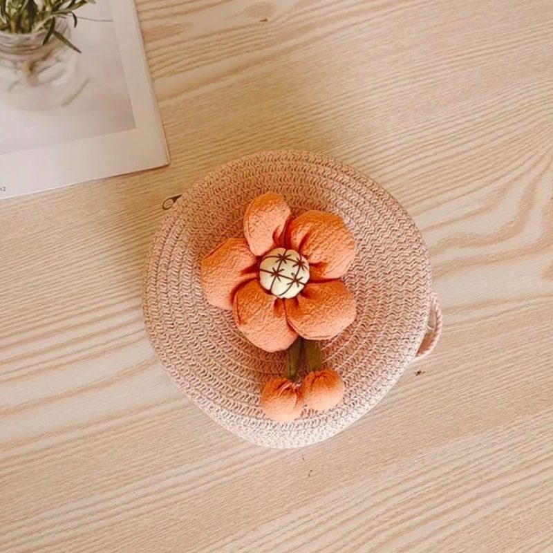 Floral round imported shoulder bag for travel