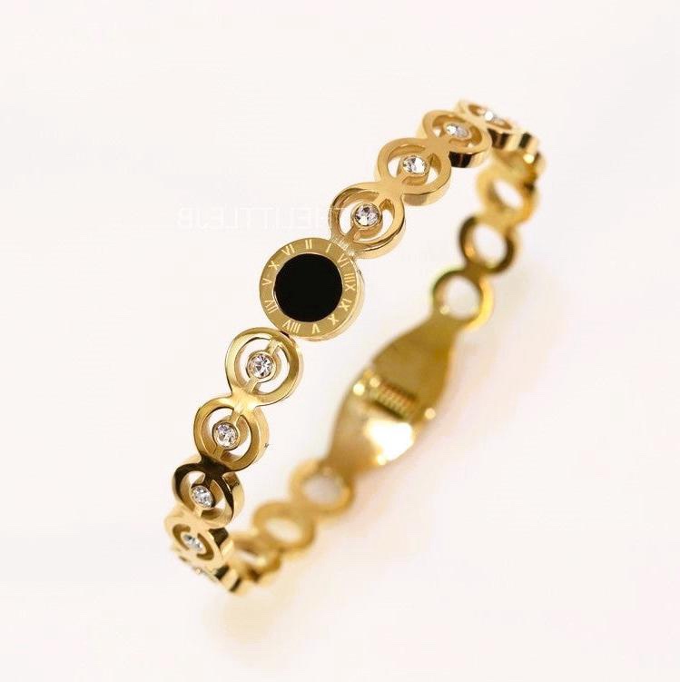 18k gold polish titanium steel bracelet
