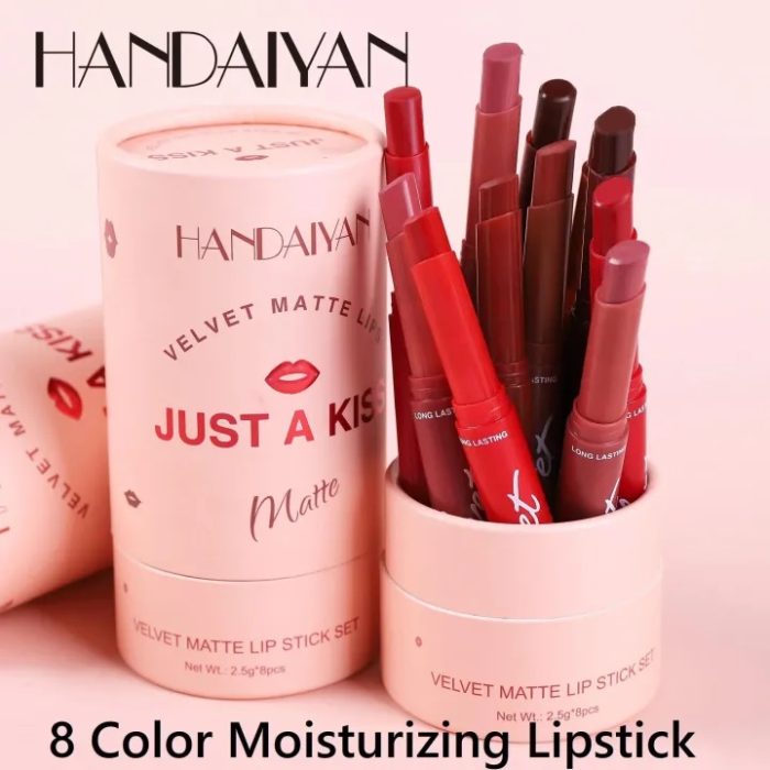 HANDAIYAN 8pcs lipstick set moisturizing brightening velvet matte lip stick set - Image 2