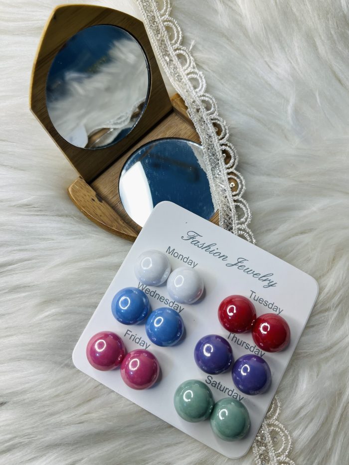 6 pairs pearl design earrings set