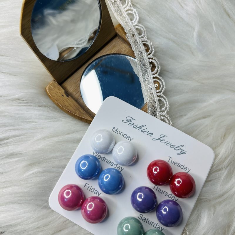 6 pairs pearl design earrings set