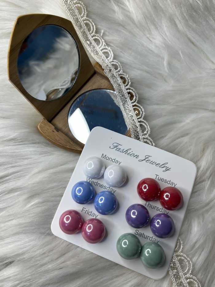 6 pairs pearl design earrings set - Image 2