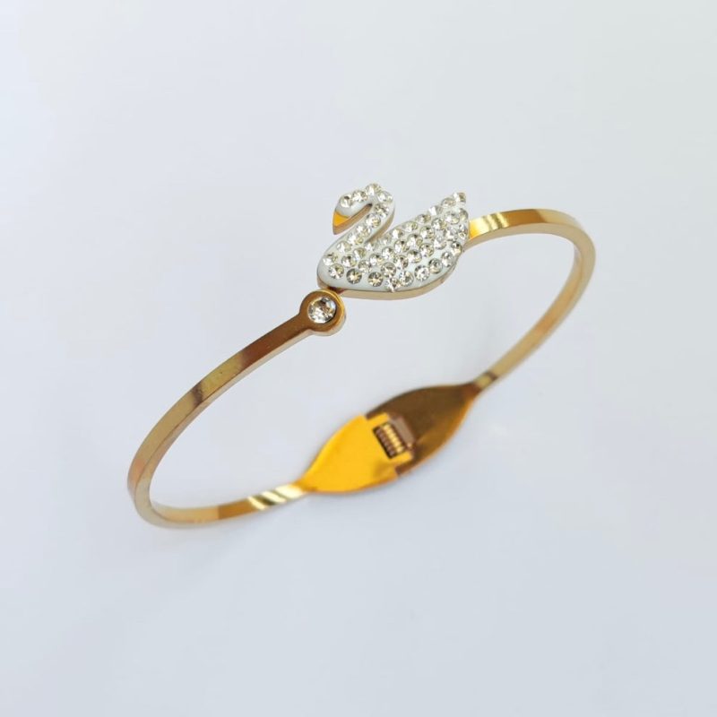 Single swan titanium steel bracelet