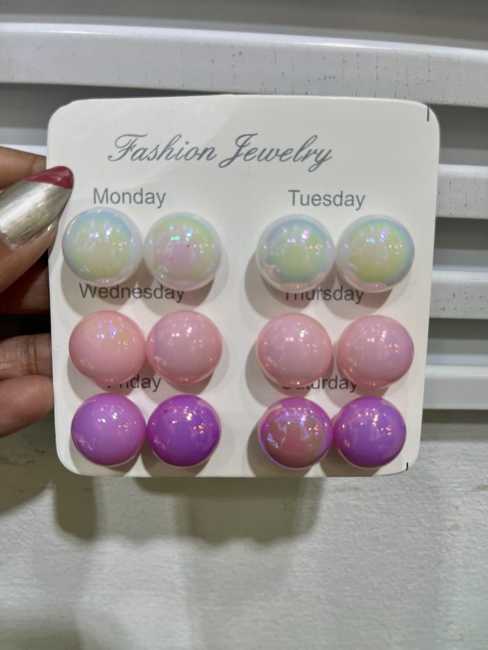 6 pairs pearl design earrings set - Image 2