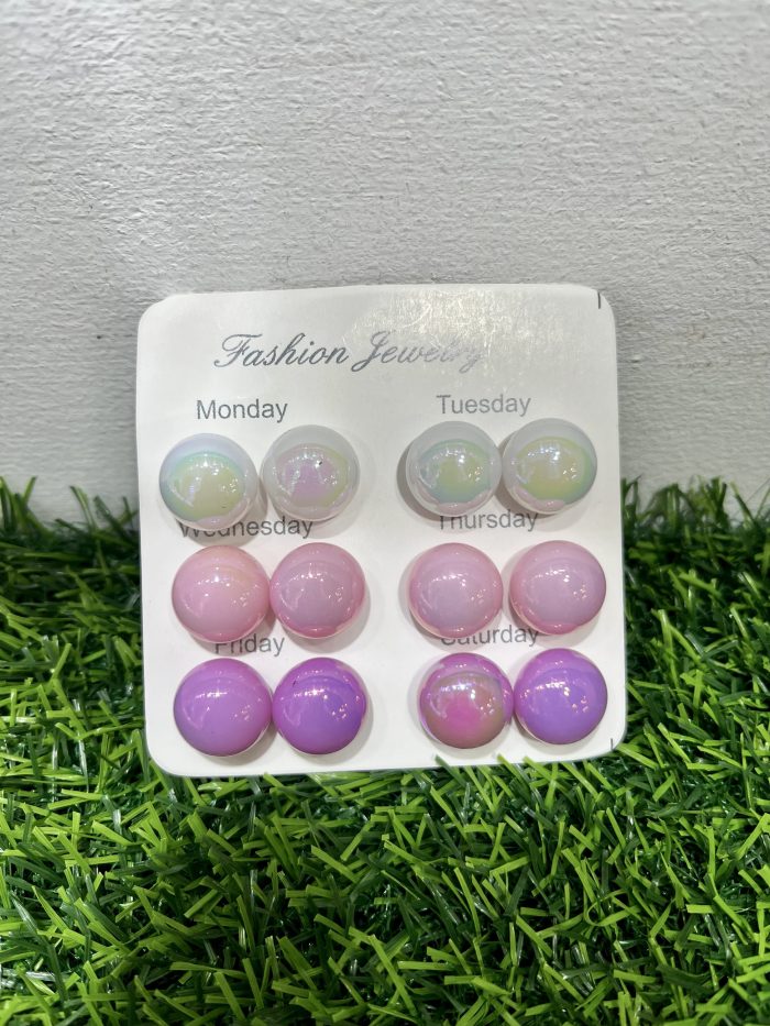 6 pairs pearl design earrings set