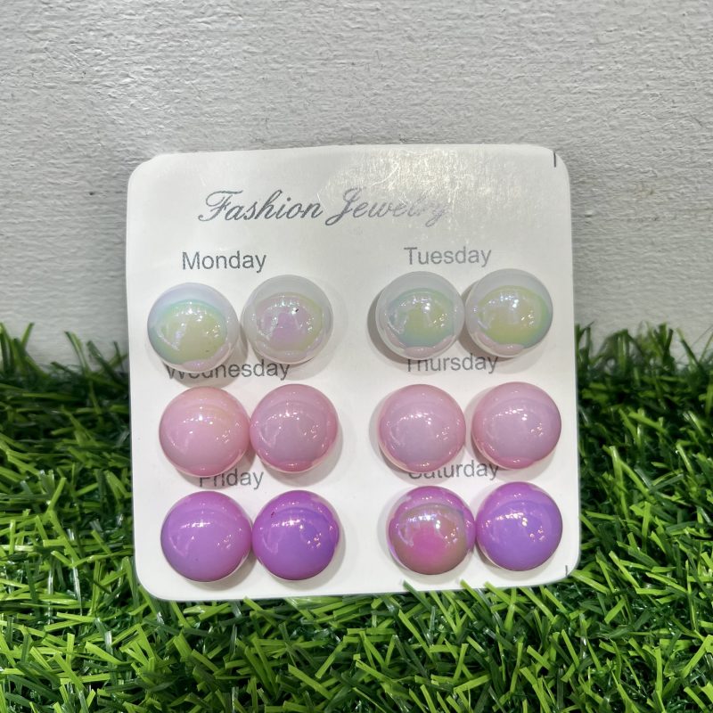 6 pairs pearl design earrings set