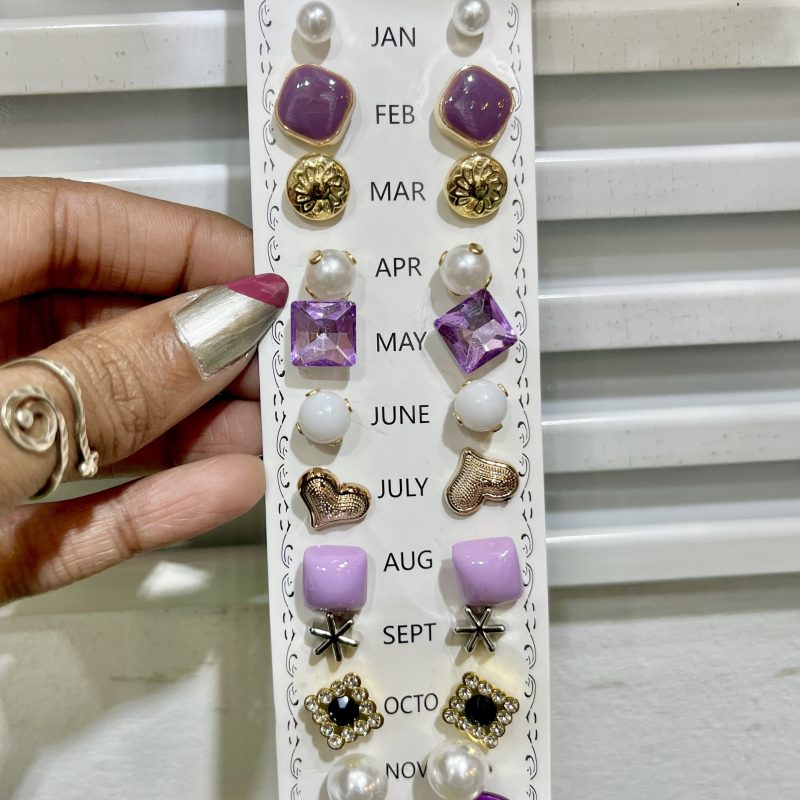 12 pair colorful earrings set