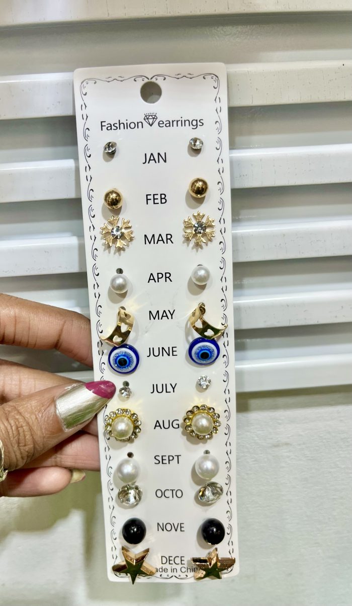 12 pair colorful earrings set