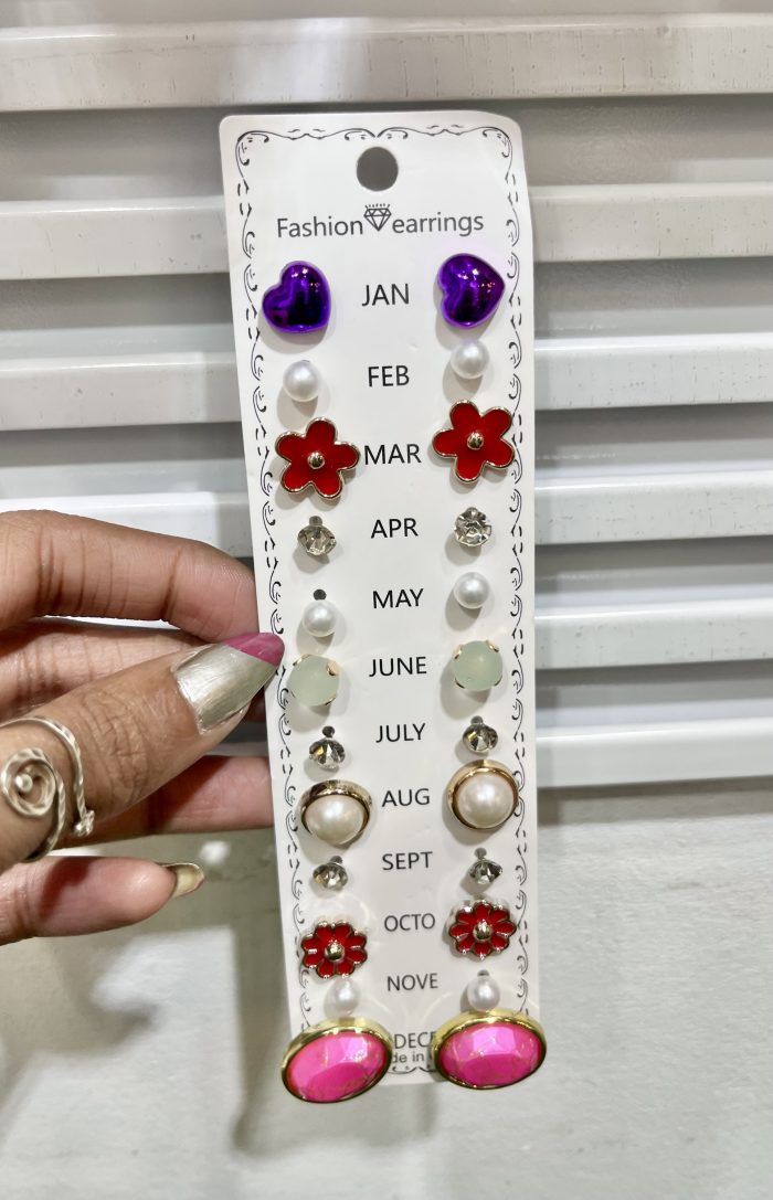 12 pair colorful earrings set