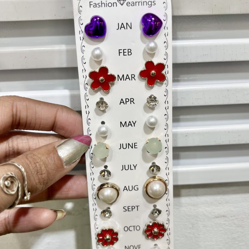 12 pair colorful earrings set
