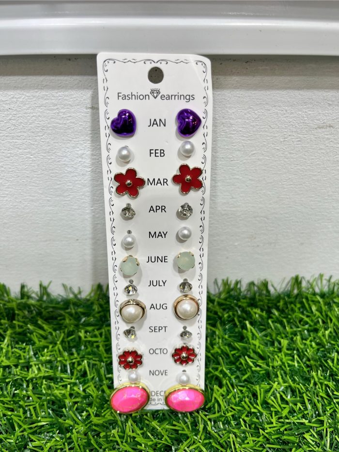 12 pair colorful earrings set - Image 2
