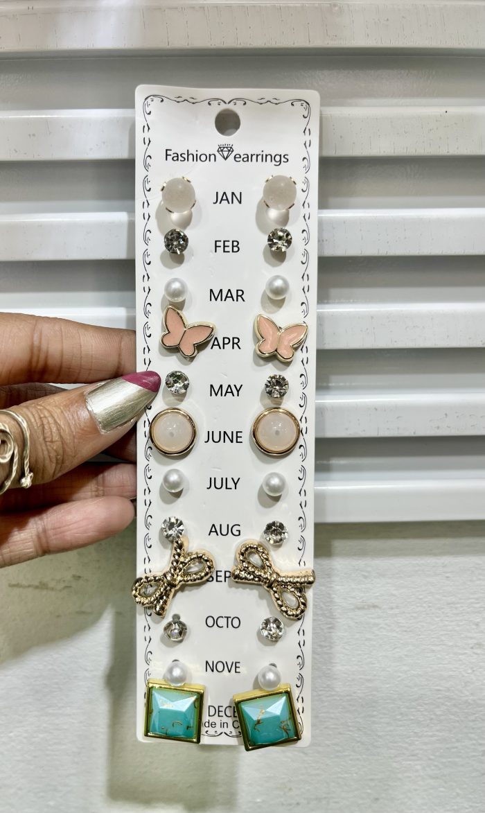 12 pairs colorful earrings set