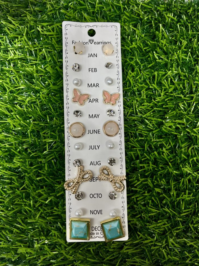 12 pairs colorful earrings set - Image 2