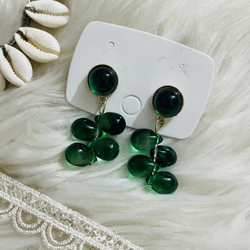 women's dark green purple grape drop earrings jewelry
