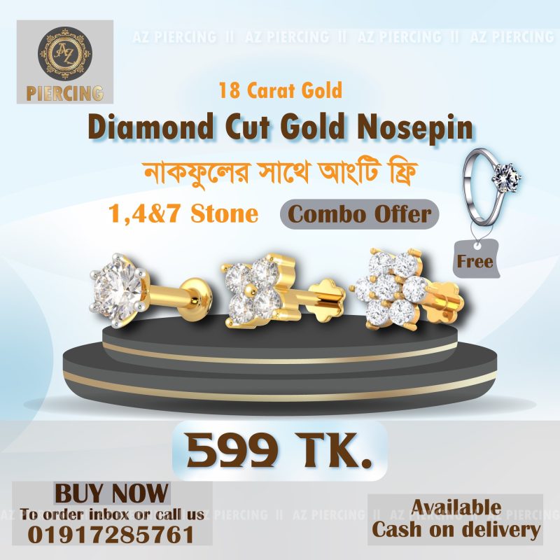 1,4,7 stone nosepin combo offer !ring Free