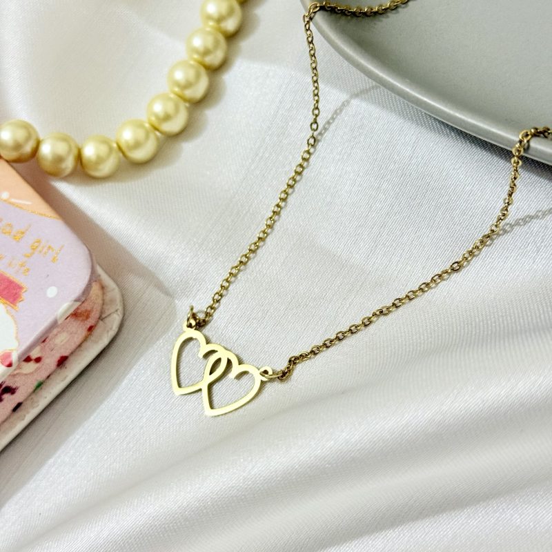 Heart shape Titanium 22k gold polished imported  stainless steel pendant with 6 months color guarantee.