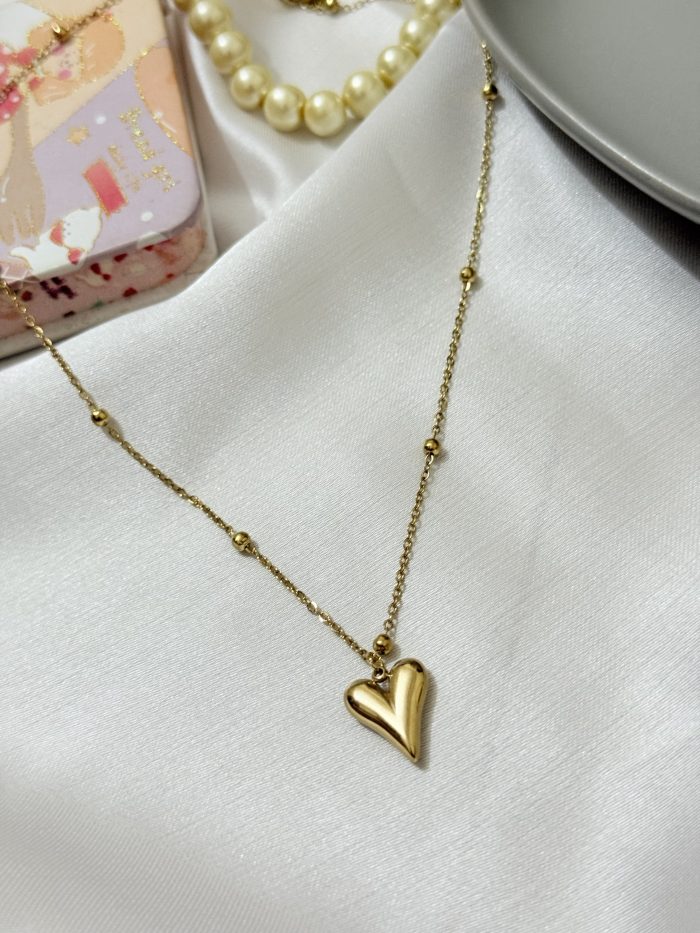 Stainless steel titanium steel 18k gold polished imported pendant with chain with 6 months+ color guarantee - Image 2