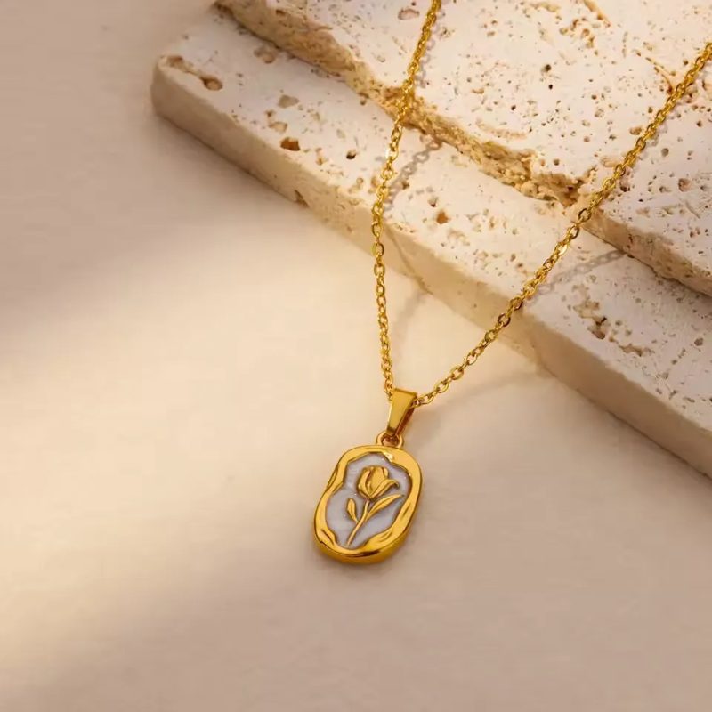 Ornate Roselight Radiance Pendant Necklace ( White )(black) with color guarantee